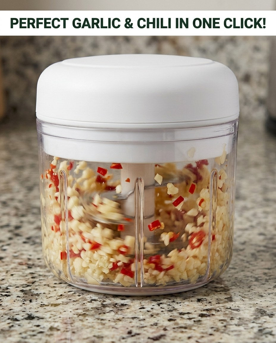 PrepEase Electric Garlic Chopper in classic white